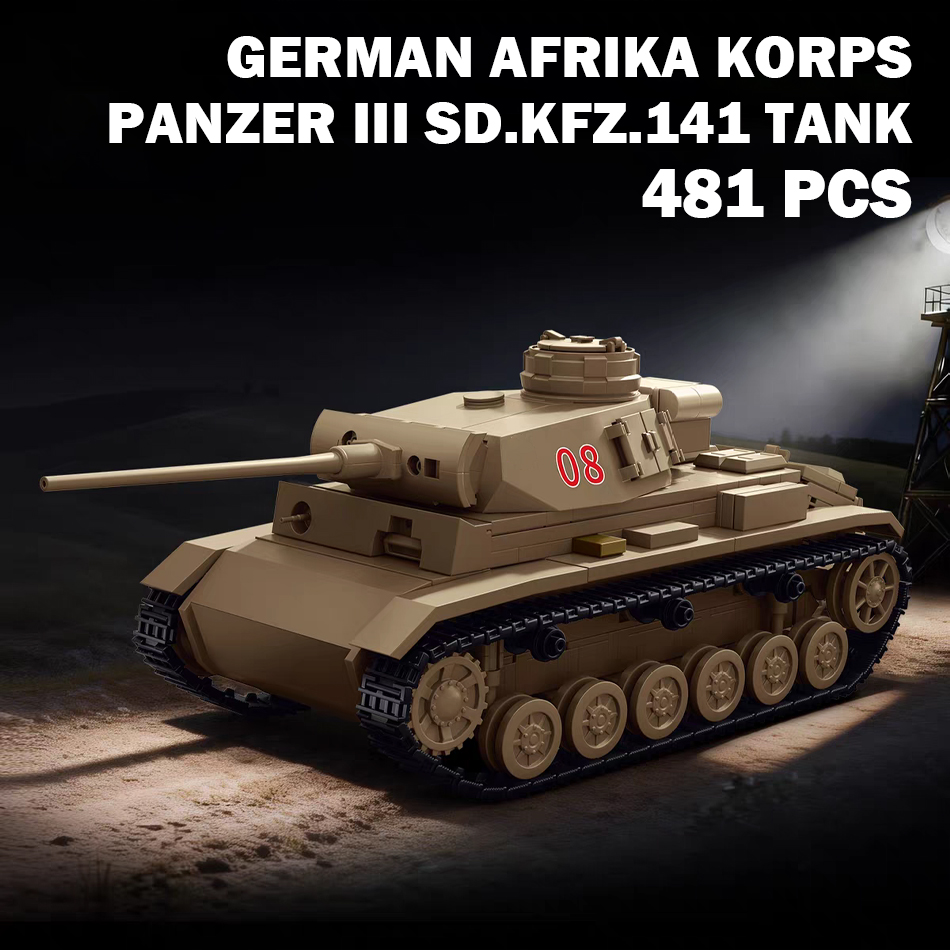Lego Compatible Military Tank - 2. Dünya Savaşı Afrika Korps Panzer