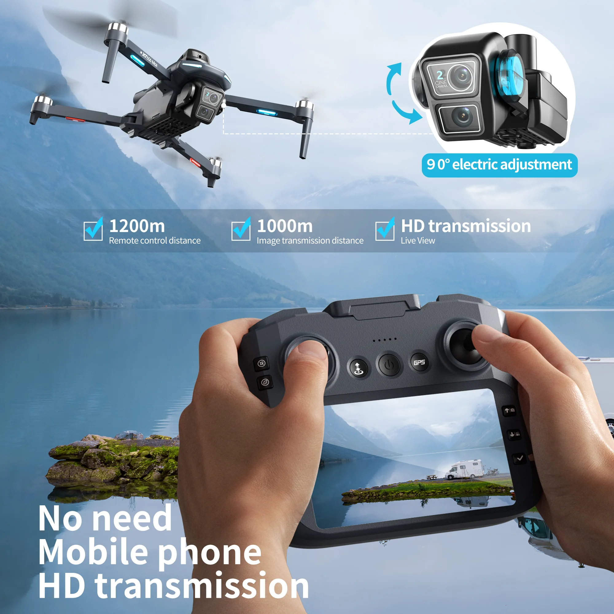Orijinal XT606 Drone Profesyon - Fpv Brushless Rc Drone 4K incelemesi ve fiyatı