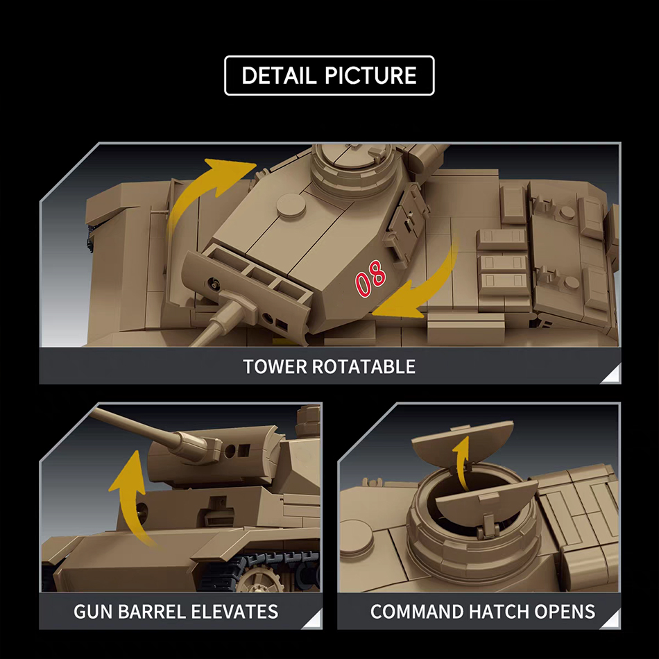2. Dünya Savaşı Afrika Korps P - Lego Compatible Military Tank incelemesi ve fiyatı