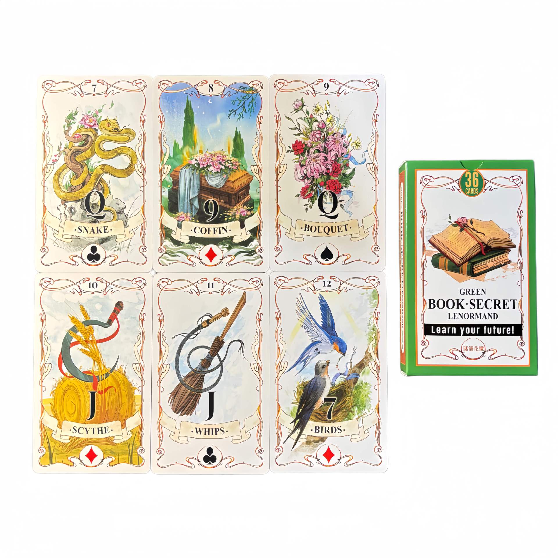 Yeşil Kitap Gizli Lenormand Ke - Tarot Cards Deck With Guidebook incelemesi ve fiyatı